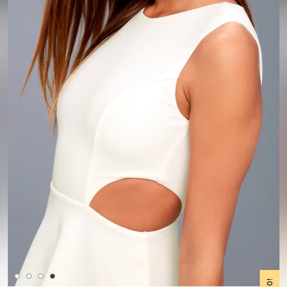 Lulu’s toast to you sleeveless white cut out skater mini dress - Picture 6 of 12